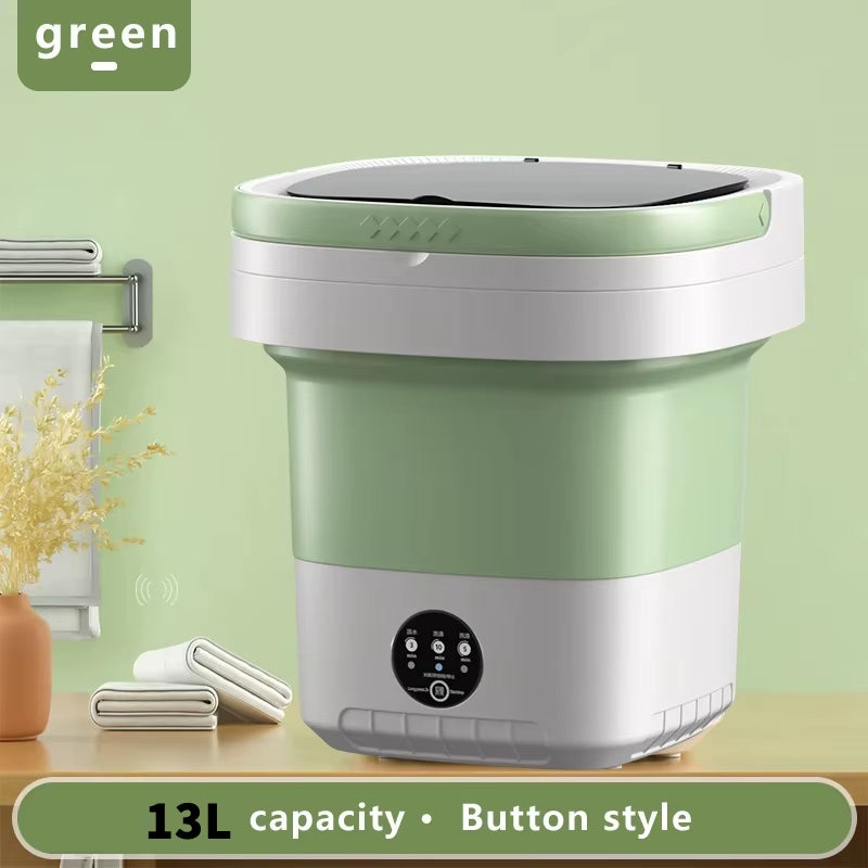 13L Portable Folding Washing Machine – Compact Travel Washer for Clothes, Socks & Underwear