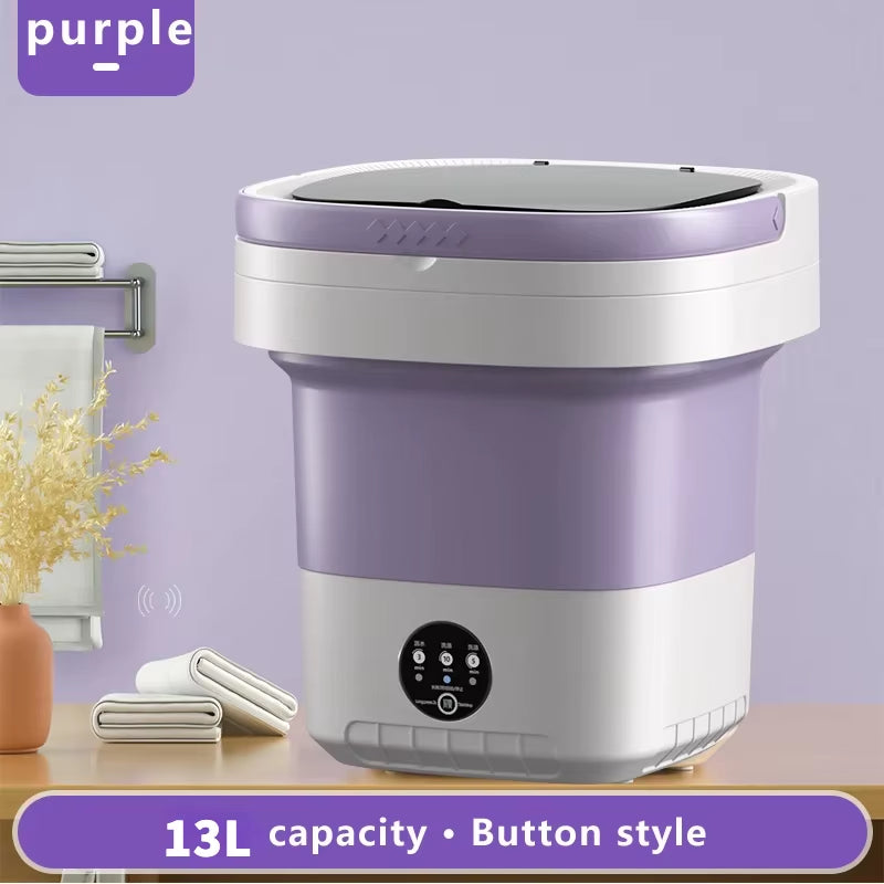 13L Portable Folding Washing Machine – Compact Travel Washer for Clothes, Socks & Underwear