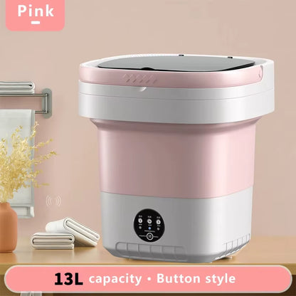 13L Portable Folding Washing Machine – Compact Travel Washer for Clothes, Socks & Underwear