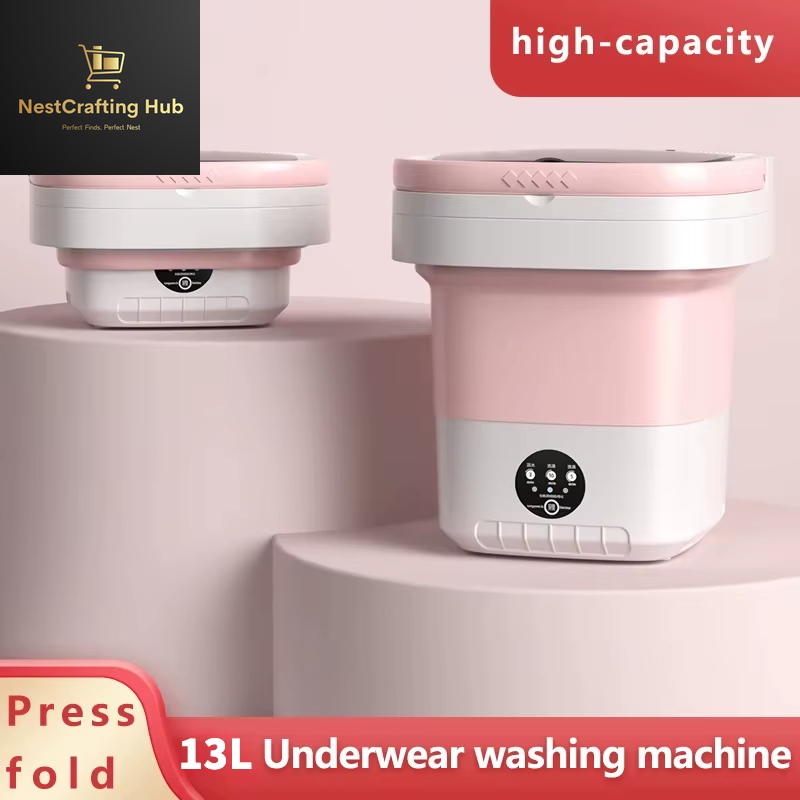 13L Portable Folding Washing Machine – Compact Travel Washer for Clothes, Socks & Underwear