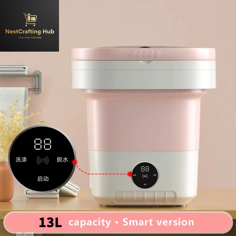 13L Portable Folding Washing Machine – Compact Travel Washer for Clothes, Socks & Underwear