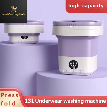 13L Portable Folding Washing Machine – Compact Travel Washer for Clothes, Socks & Underwear